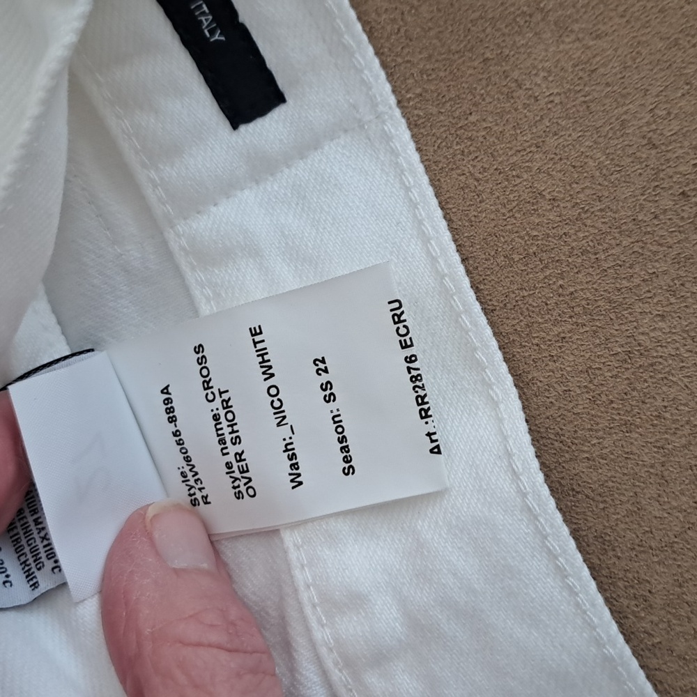R13 White Denim Crossover Shorts NWT in Nico sz27 - Picture 13 of 14